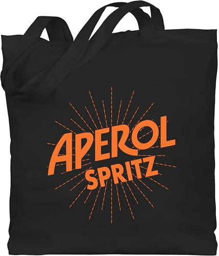 Baumwolltasche - & Fasching - Taschen - Aperol Spritz Kostüm I Karneval Kostüm Aperol Spritz - Unisize - Schwarz - beutel kamellebeutel faschings sauf jutebeutel wurfbeutel karnevals saufen