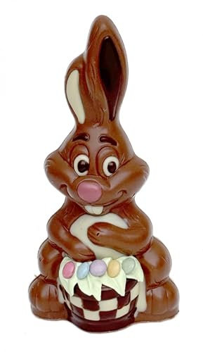 Krönner Lustiger Osterhase aus feinster Edel-Vollmilchschokolade (18 cm / 110 g) – hochqualitativer Schoko Osterhase für frohe Ostern – Osterhasen aus Schokolade