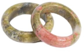 Steinringe – Naturstein-Kreisring, rosa Quarz-Bergkristall-Ringe für die Herstellung von DIY-Anhänger-Halsketten-Schmuck, Mann und Frau, Unakit, Bohrungsgröße 19 mm