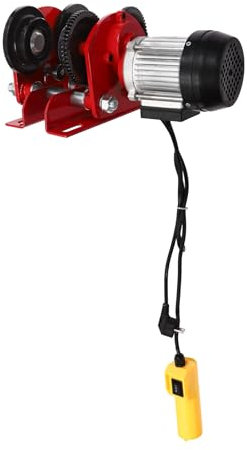 DAOHHFO Cabrestante eléctrico, 220 V, 370 W, funda de cuerda eléctrica, cabrestante de motor, funda + mando a distancia, capacidad de carga 1T con cable de cabrestante eléctrico para casa, taller,
