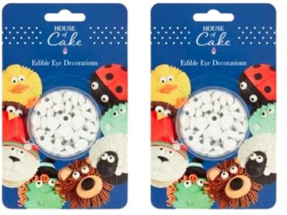 House of Cake Edible Eye Decorations 2X25g - Perfect for Cupcakes, Cake Pops, Biscuits, and Halloween Treats - Quick and Easy Sugar Eyeball Decorations for Cakes - Free from Artificial Colors
