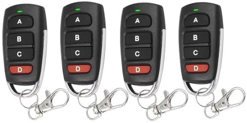 Bkiyougo 4pcs 433.92Mhz Universal Wireless Copy Remote Control, Gate Remote Control Fob, Universal Garage Door Remote, Universal Garage Door Opener Remote For Clone Garage Gate Door Opener