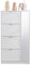 Hefo schuhschrank mit Spiegel in voller Länge, schuhschrank Weiss mit 4 Schubladen, schmaler Schuhaufbewahrungsschrank mit Flip-Schublade 147x80x24cm