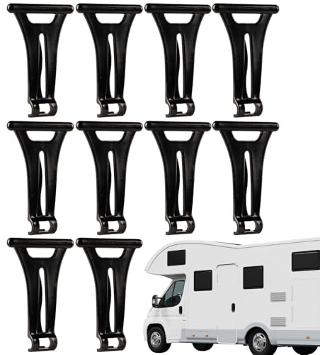 Yianyal Ganchos de Toldo, Ganchos de Toldo para Terraza | 10X Soporte de Luz para Toldo de Tienda, Ganchos de Toldo de Camping, Percha de Luz para Toldo de Navidad