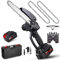 Mini Chainsaw 8 Inch, Cordless Chainsaw Brushless Motor with 2 Batteries + 2 Chains, 8m/s Chain Speed Electric Handheld Battery Chain Saw for Garden Courtyard Branch Wood Cutting