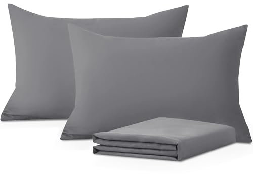 Moonlight Bedding Pillow Cases 4 Pack – Grey Pillowcases Envelope Closure Super Soft Brushed Microfiber Standard House Wife Pillow Covers, (50 X 75 CM)