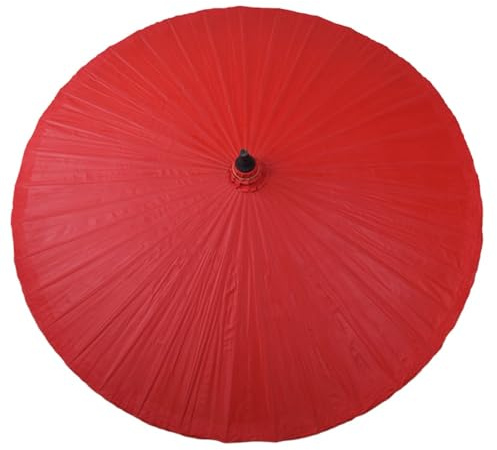 WATAOW Parasol De Jardin, Parasol D'extérieur en Bambou, Parasol Traditionnel en Papier Huilé, Imperméable, Résistant Aux UV, Aux Piscines, Terrasses, Arrière-Cours(Red)