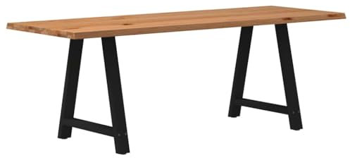 Xichuzi Esstisch mit Baumkanten 220x80x74 cm Massivholz Eiche, Küchentisch, Esszimmertisch, Dining Table, Kitchen Table, Esszimmer Tisch, Sitzecke, Essen Tisch -3304033