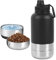 Ruioomeep Gourde pour chien pour les déplacements, bouteille isotherme en acier inoxydable avec gamelle d'eau et gamelle pour chien, pour la randonnée, les voyages, les promenades