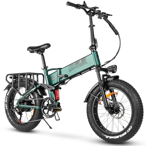 SAMEBIKE RSA02 PRO E Bike Herren Klapprad Elektrofahrrad mit 20x4.0 Zoll Fat Tire,48V/15Ah Herausnehmbarer Akku Lange Reichweite bis 150KM/110KM, Vollfederung, 7-Gang