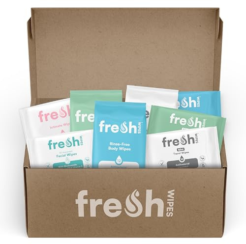 FreshWipes All Wipe Bundle – Body Wipes (36), Mini Travel Wipes (30), Facial Wipes (10) & Intimate Wipes (10) – Biodegradable, Dermatologically Tested, Suitable for Elderly & Disabled