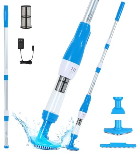 Petit aspirateur 4 en 1 sans fil rechargeable pour piscine, spa, jacuzzi, 90 minutes, aspiration puissante 03