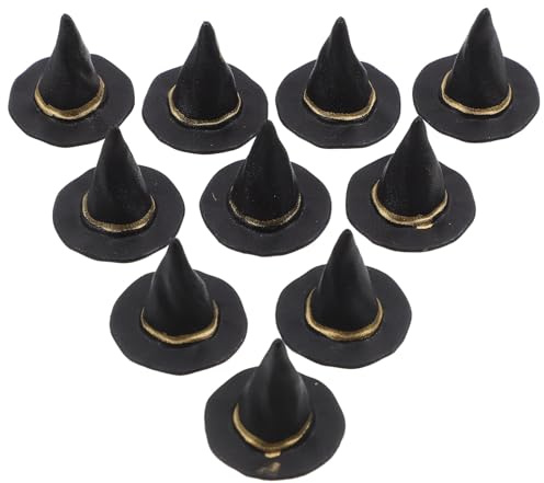 20 Kleiner Hexenhüte aus Kunststoff für Halloween Feier, Schwarz