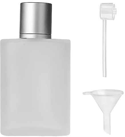 GWEOR 1 Piezas 100ml Bote Spray Pulverizador Pequeño,Estilo Esmerilado,Recargables con Embudo,Atomizador de Cristal Vacío,para Mujeres o Niñas,Viaje,Cita