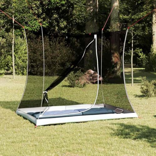 Innenzelt Schwarz 208 x 140 x 175 cm Netz atmungsaktiv Ultraleicht mit Reißverschluss für Camping Outdoor Festival Trekking Familie Biwak Pavillon