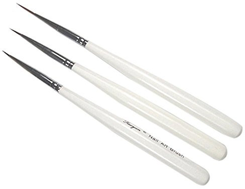 Gemini_mall 3pcs Acrylic Nail Art UV Gel Carving Pen Brush Liquid Powder DIY