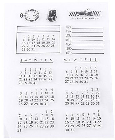 Silikonstempel Kalender, Stamp Alphabet Transparent Silikon Stempel Siegel, Monatsstempel für Scrapbooking Fotoalbum Kalender Weihnachten 16 x 11 cm
