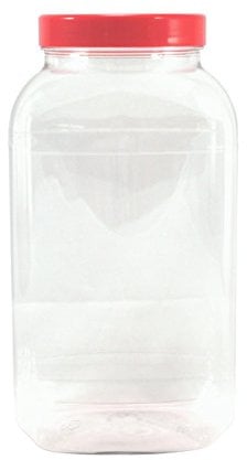 Britten & James Plastic Jars Large Square 4430ml Red Lids [Pack of 5]
