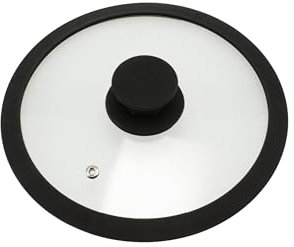 bremermann Couvercle en Verre avec Bord en Silicone pour casseroles et poêles 20 cm (Noir)
