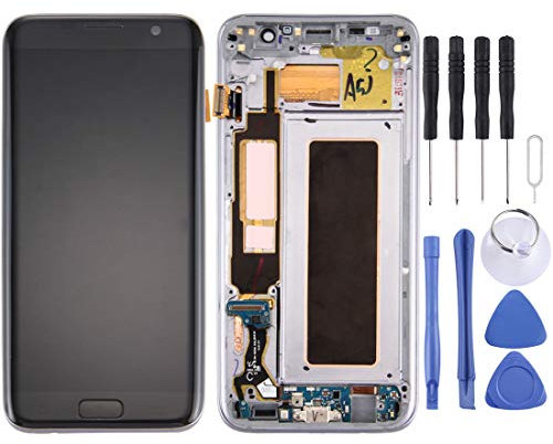Piezas de la pantalla LCD Pantalla LCD Touch Digitizer Ensamblaje completo, reemplazo de pantalla para Samsung Galaxy S7 Edge / G935F con marco y tablero de puertos de carga y botón de volumen y botón