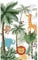 Papier peint intissé 250 cm X 150 cm, illustration forêt tropicale, animaux de la jungle, panoramique pour chambre d'enfant.