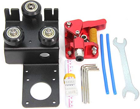 Befenybay Upgrade Direct Dual Gear Extruder-Trägerplatte mit Riemenscheibe mit Schrittmotor Flexibles Filament mit einfachem Druck für Creality Ender3, CR10 3D-Drucker (Support Plate Kit)