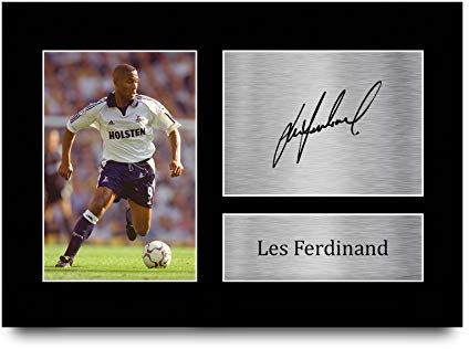 HWC Trading A4 Les Ferdinand Tottenham Hotspurs Spurs Gifts gedrucktes Autogramm für Fans und Fans – A4