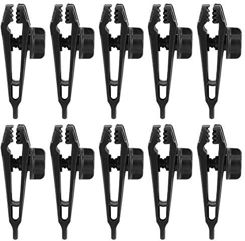Verdant Touch 10PCS Heavy Duty Tarpaulin Clips, Windproof Awning Clamps, Camping Tent Buckles for Tarps, Outdoor Accessories, Black