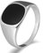 KnSam Herren Ring, Ring Herren Mit Gravur Rund Aus Edelstahl Siegelring Für Herren Männer Mit Zirkonia Silber Ring Mit Kostenlos Gravur