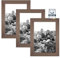 CABBEL 3er Set Bilderrahmen DIN A5 15x21 cm MDF Holz-Rahmen mit bruchsicherem Acrylglas in Eiche Dunkel