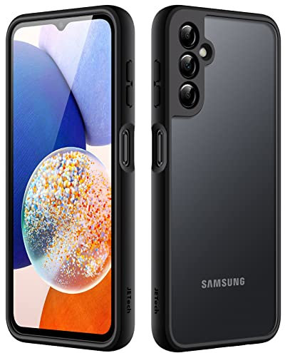 JETech Matt Hülle für Samsung Galaxy A14 4G / 5G 6,6 Zoll, Mattierte Durchscheinende Handyhülle Rückseite Dünn Schutzhülle, Anti-Fingerabdruck (Schwarz)