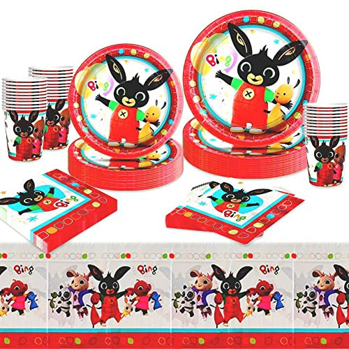 Amycute Stoviglie per Feste di Compleanno, Set Compleanno Bambina, Piatti Carta Bicchieri Tovaglioli Tovaglie per Decorazioni Festa Bambino
