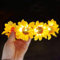 Edary LED Blumenkranz Blume Krone Stirnband Leuchtend Braut Haarschmuck Verstellbarer Floral Girlande Haarbänder Festival Hochzeit für Damen