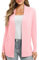 EXCHIC Donna Casuale Manica Lunga Lavorare a Maglia Cardigan Leggero Comodo Fronte Aperto Maglioni Lunghi con Tasche(XL, Rosa)