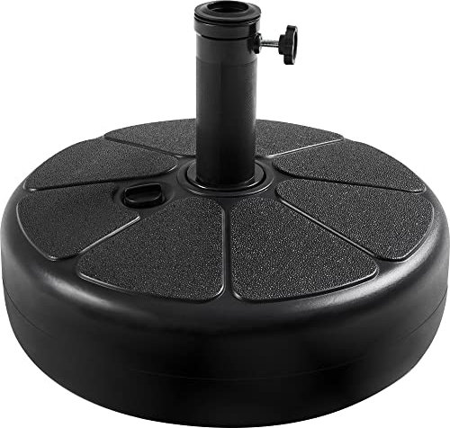 Yaheetech Parasol Base Holder, Sand or Water Filling Weight Base for Patio Garden Table Umbrella, 38mm/48mm Parasol Hole - Black
