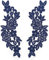 1 Paar Spitzenapplikation Blumenstickerei Patch,Blumen Spitze Nähen Applikation Kragen Applikation DIY Handwerk Ausschnitt Nähen Stickerei Patches Zubehör für Cheongsam Kleidung Kleid,Navy blau
