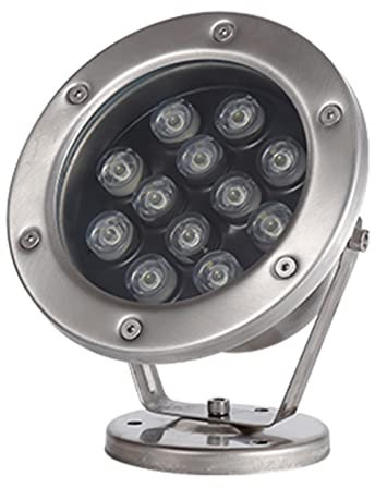 WZYJLyds Underwater Led Lights IP68 Waterproof Low Voltage Submersible Light Stainless Steel Material Adjustable Angle Pond Lights for Underwater, Fountain, Pond (Color : Warm White, Size : 12W(12V))