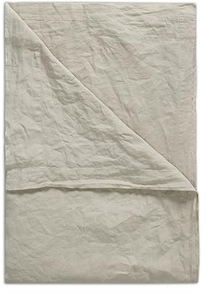 Luxury 100% Natural Linen Flat Sheet | Pure Linen Bed Sheets | Luxurious Hotel Quality | Belgian French Flax Woven In Portugal | Almond - Double