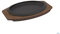 ILSA Piatto a Servire, Ghisa, Ovale, Vassoio in Legno, cm 32x22