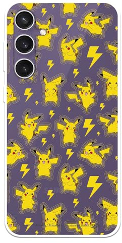 Schutzhülle kompatibel mit Samsung Galaxy S23 FE Offizielle Pokémon Pikachu Muster zum Schutz Ihres Handys. Flexible transparente Silikonhülle, offizielle Pokémon-Lizenz