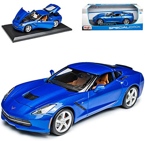 Generisch Chevrolet Chevy Corvette C7 Stingray Coupe Blau Metallic Ab 2013 1/18 Modell Auto