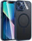 FNTCASE Cover iPhone 13: Magnetica per iPhone 14 Traslucida Opaca Posteriore Antiurto Custodia (Blu)