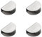 4Pcs Glass Shelf Brackets Stainless Steel Clip Holder Adjustable Glass Clamp Semicircular Glass Shelf Clamp for 10mm Glass Acrylic Wood (Silver, Medium)