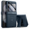 SURITCH Funda para Samsung Galaxy Z Flip 5 Carcasa, Z Flip 5 Cover con Protector de Pantalla y Soporte-Azul