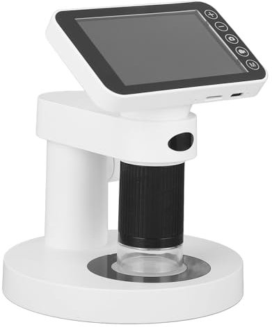 2 in 1 Mikroskop mit 1000 facher Vergrößerung, 12 Megapixel Kamera mit 3,97 Zoll Bildschirm, 6 LED Leuchten, Wiederaufladbar, Aufbewahrung, Vielfältige Einsatzmöglichkeiten