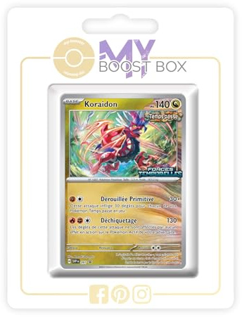Koraidon SV091 Ancient Holo - Myboost X Écarlate et Violet 5 - Forces Temporelles Box of 10 Pokemon French Cards