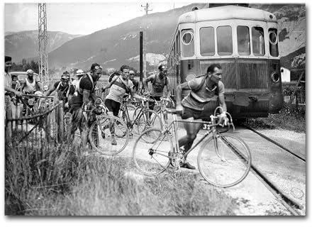 KUBAPIG Leinwandkunst, Vintage-Fahrrad-Fotografie, Schwarz-Weiß, Leinwandbild, Motiv: Radsport, Wandkunst, Bild, Wohnzimmer, Heimdekoration, Radrennen-Poster, 30,5 x 40,6 cm, ungerahmt