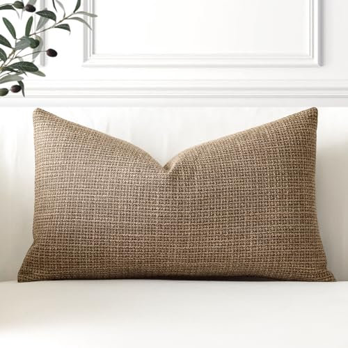 Artscope 1er Set Kissenbezug Einfarbig Wurfkissenbezug Leinen Kissenbezüge 30x50cm Moderne Dekokissen Kissenhülle Set Kissen Fall für Sofa Schlafzimmer Zuhause Dekor, Braun