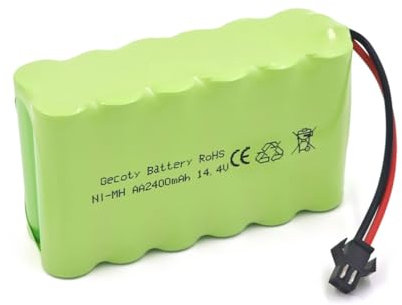 Gecoty® 14.4 V 2400 mAh NiMH Battery, Rechargeable AA Battery Pack with SM 2P Connection, for Remote Control Toys and Power Tools