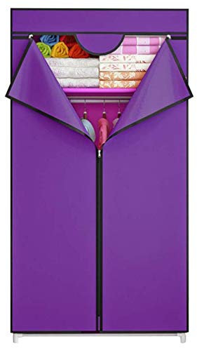 Tragbarer Kleiderschrank aus Stoff, Kleiderschrank, Kleiderschrank, Aufbewahrungsschrank, Stehschrank, Stoffschrank, tragbarer Kleiderschrank, Lila_90 x 45 x 166 cm